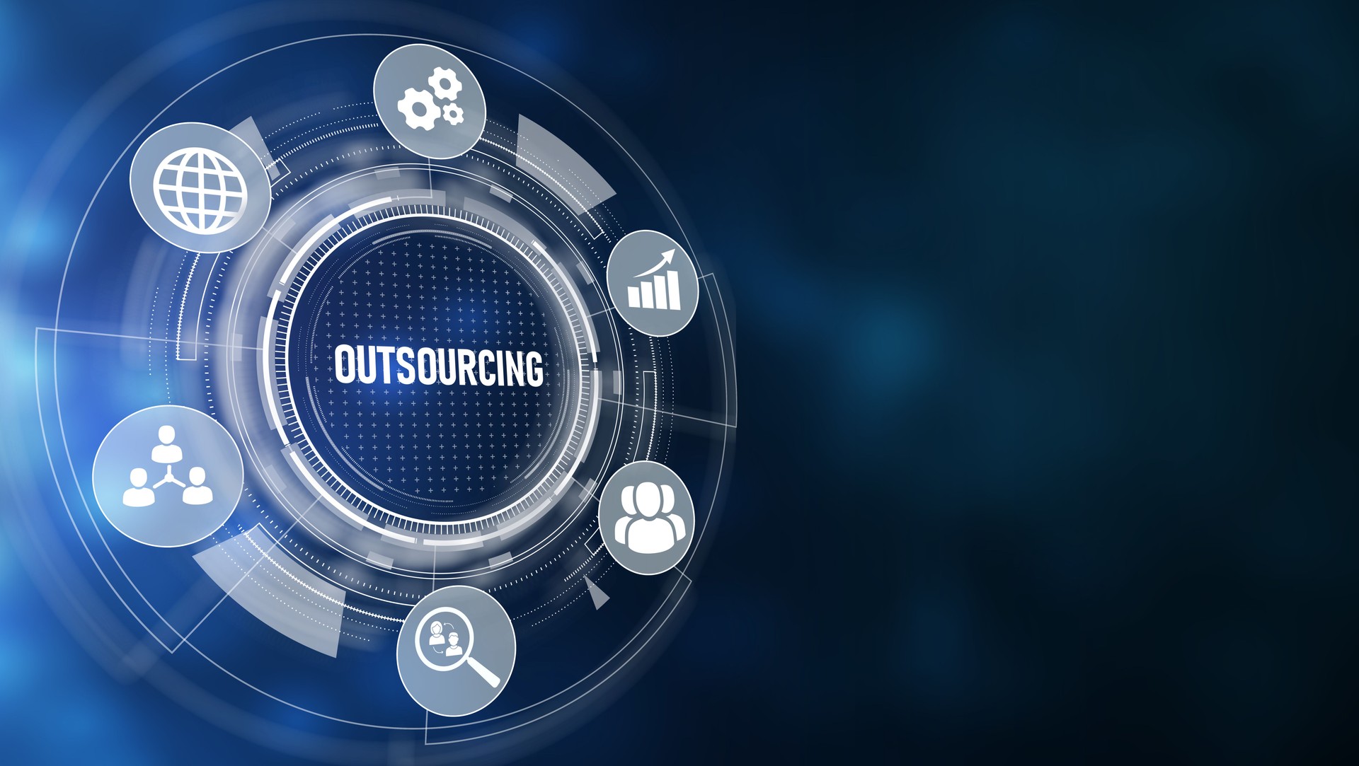 Outsourcing Global recruitment HR concept